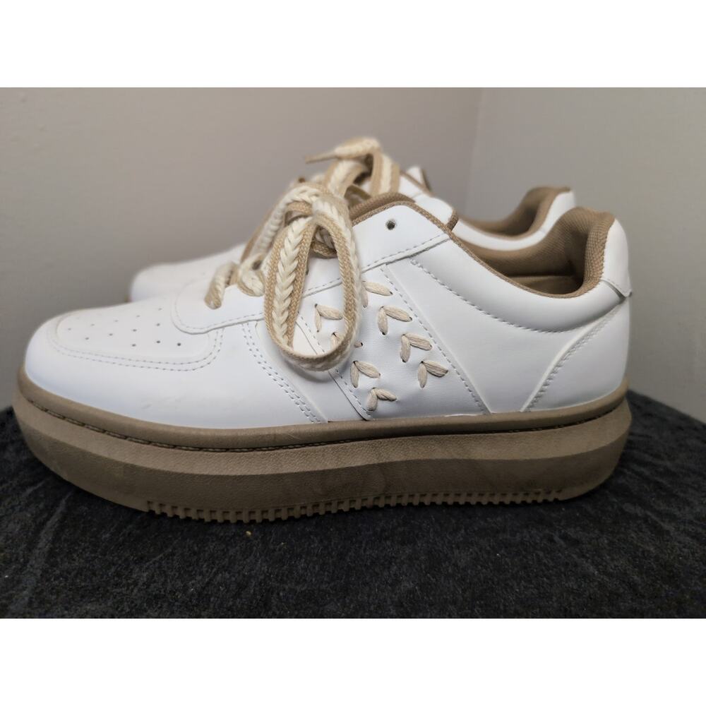 Anthropologie White and Tan Sneakers - Picture 6 of 9